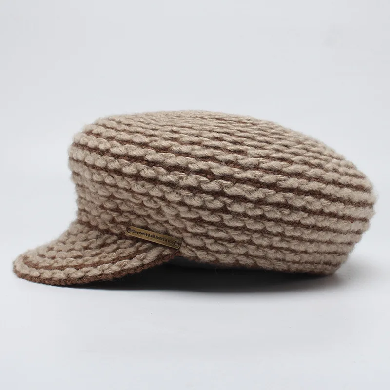 2018 New Handmade Crochet Newboys Tappi Per Le Donne Cappuccio Ottagonale Cappello Europeo E Americano di Moda Coppia All'ingrosso