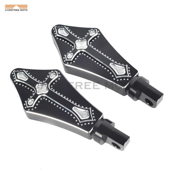 

Black Precision Billet Cross Darkside Motorcycle Foot Pegs Case for Harley Davidson Dyna Sportster Softail