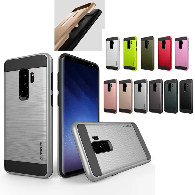

Luxury Dual Hybrid Shockproof Brushed Case For Samsung GALAXY S9 S9+ Plus Rubber Hard Phone Back Cover Skin Shell