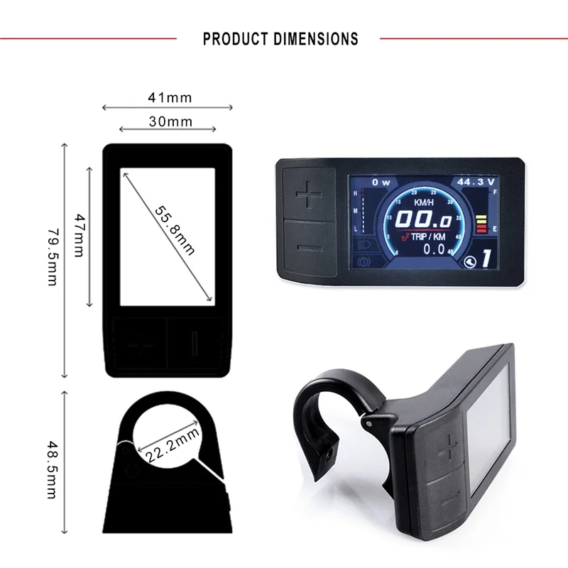 Perfect Mini Color Display 500C For 8fun BBS01 BBS02 BBSHD Mid Crank Motor Conversion Kit eBike Speedometer Controller 2