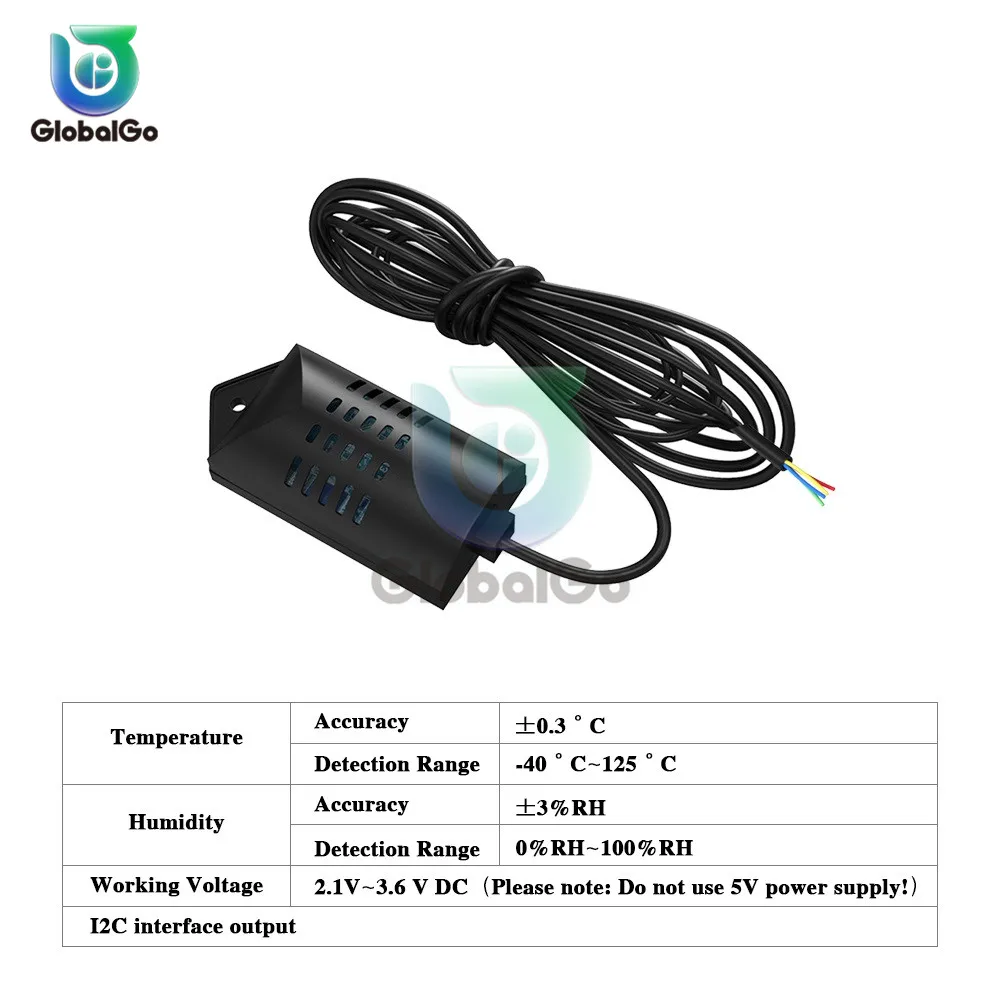 

DC2.1V-3.6V SHT20 Temperature Humidity Sensor with Case Extension Cable Temperature Humidity Monitor Transmitter Sensor Module