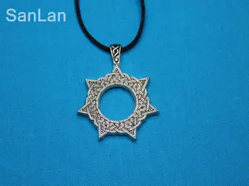 

2016 men fashion jewelry hot sale necklace Heptagram Magical 7 Pointed Star Faery Elfin Pendant SanLan