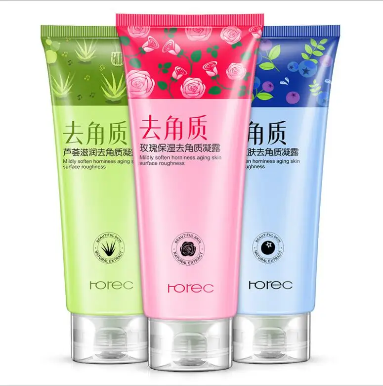 120g 3 Flavors Exfoliating Rose Aloe Facial Scrubs Cream Face Scrub Gel Skin Whitening Peeling Facial Cleanser Dead Skin Remover