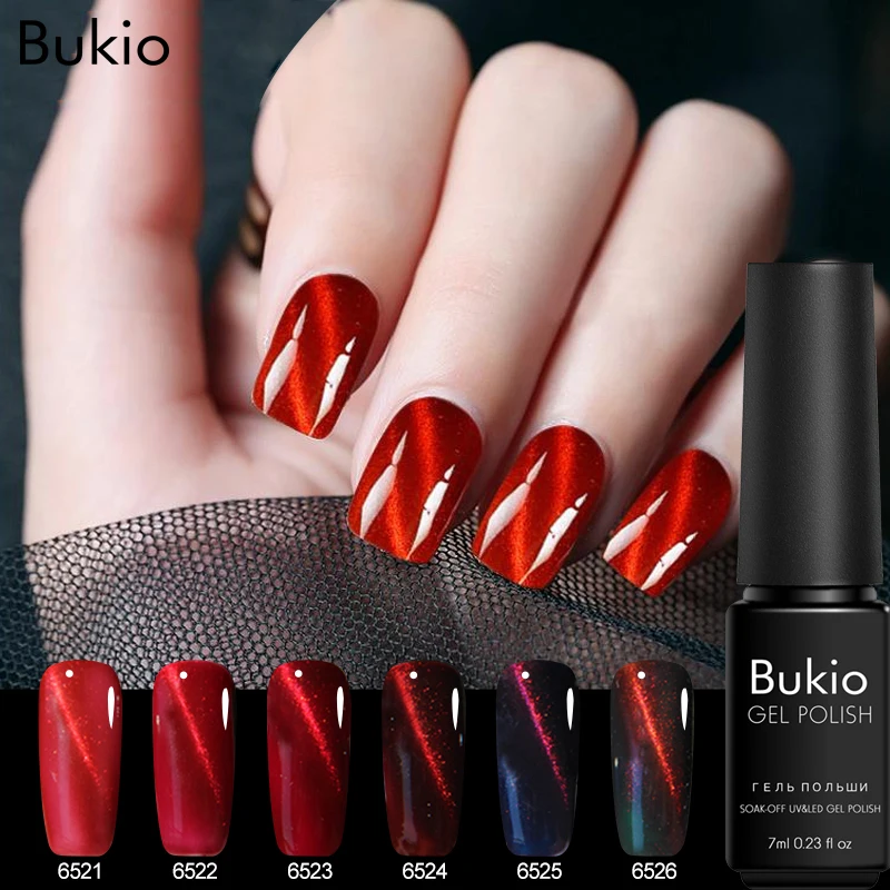 Bukio дизайн ногтей Жидкий блеск Гель-лак для с эффектом кошачий глаз маникюрный