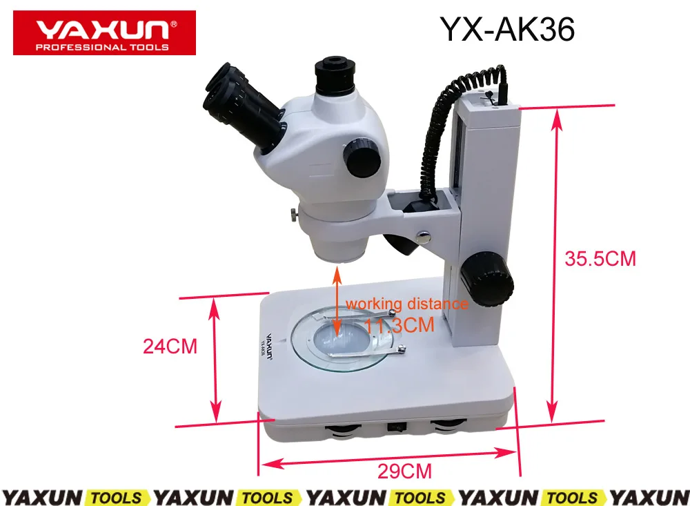 YAXUN YX-AK36 8X-50X Профессиональный бинокулярный стерео микроскоп высокое качество Мобильный телефон ремонт микроскоп