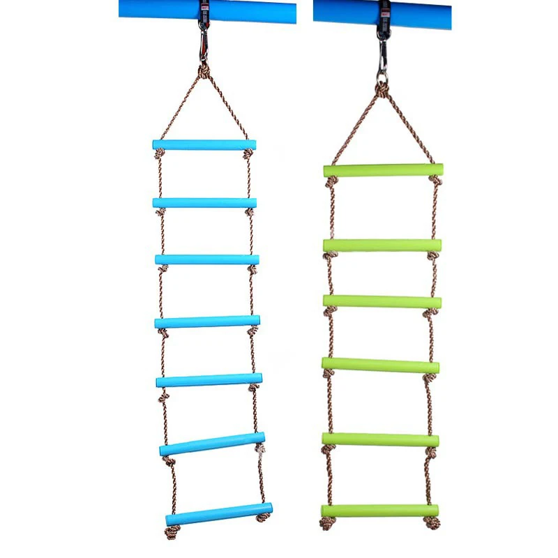 Outdoor Indoor Children Toy Swing Plastic Ladder Rope Playground Games For Kids Climbing Rope Swing Plastic 6 Rungs PE Rope