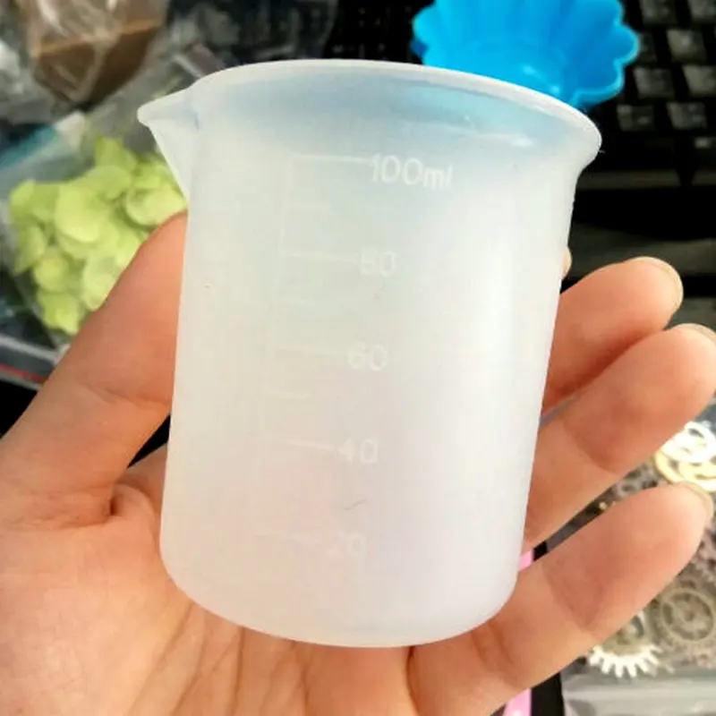 10pcs 100ml Epoxy Resin Mixing Measure Cup Reusable & Washable Silicone