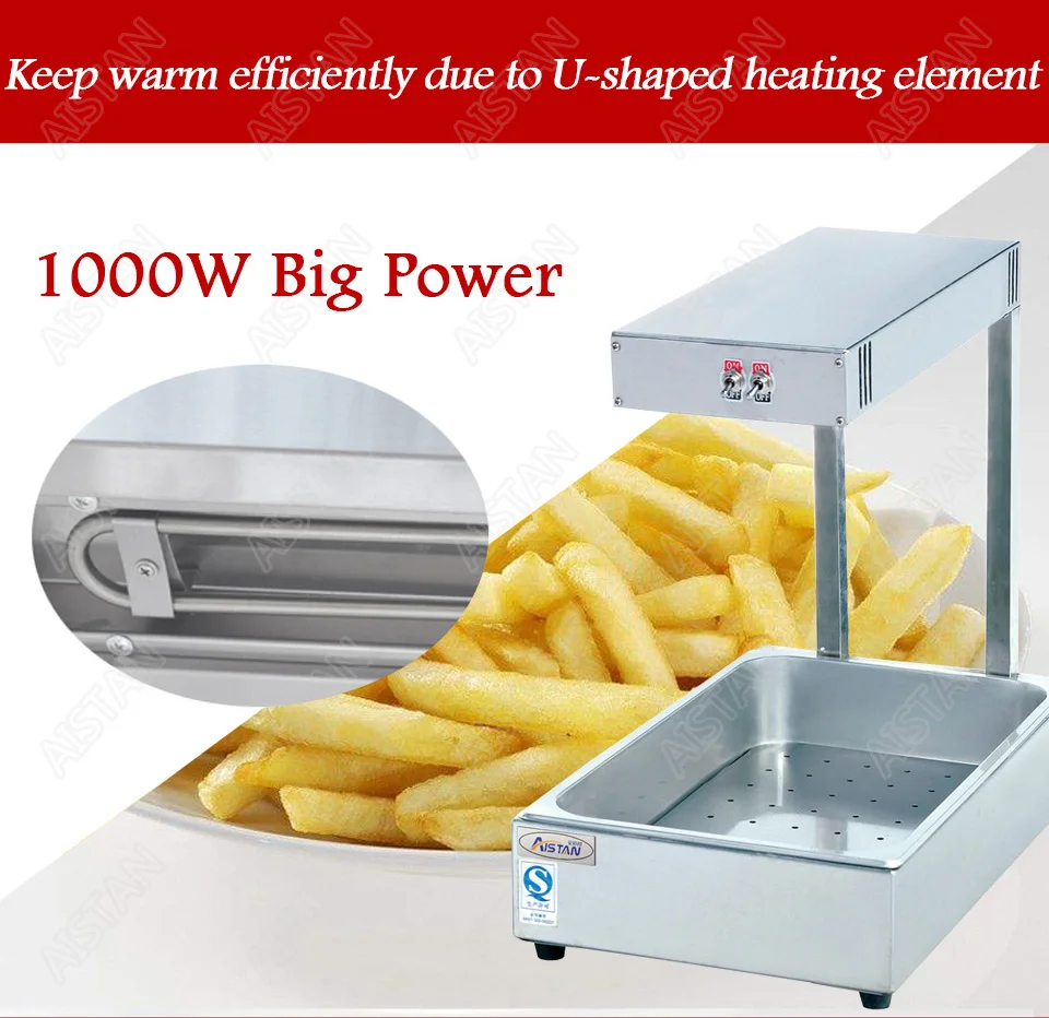 DH310 Electric desktop Hot salad pizza Potato Chips Warmer Display showcase for Commercial use