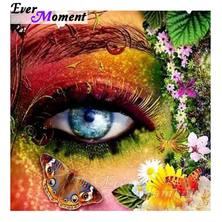 

Ever Moment Diamond Painting Eye Butterfly Flower Picture Mosaic Diamond Embroidery Home Decoration 5D DIY Rhinestone S2F370