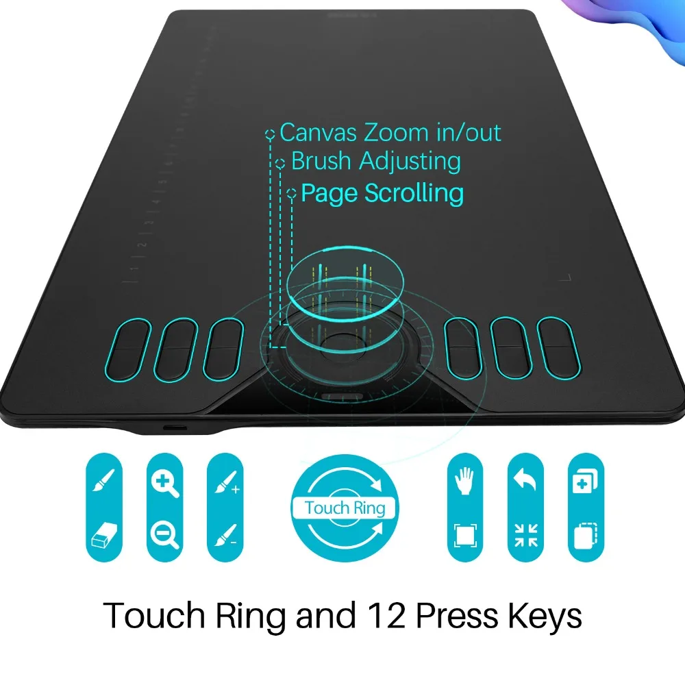 Huion HS610 10x6.25 Inch Graphics Drawing Tablet 28 Express Keys 8192 Battery-Free Stylus Pen Tablet For Android Phone MacBook - Image 2