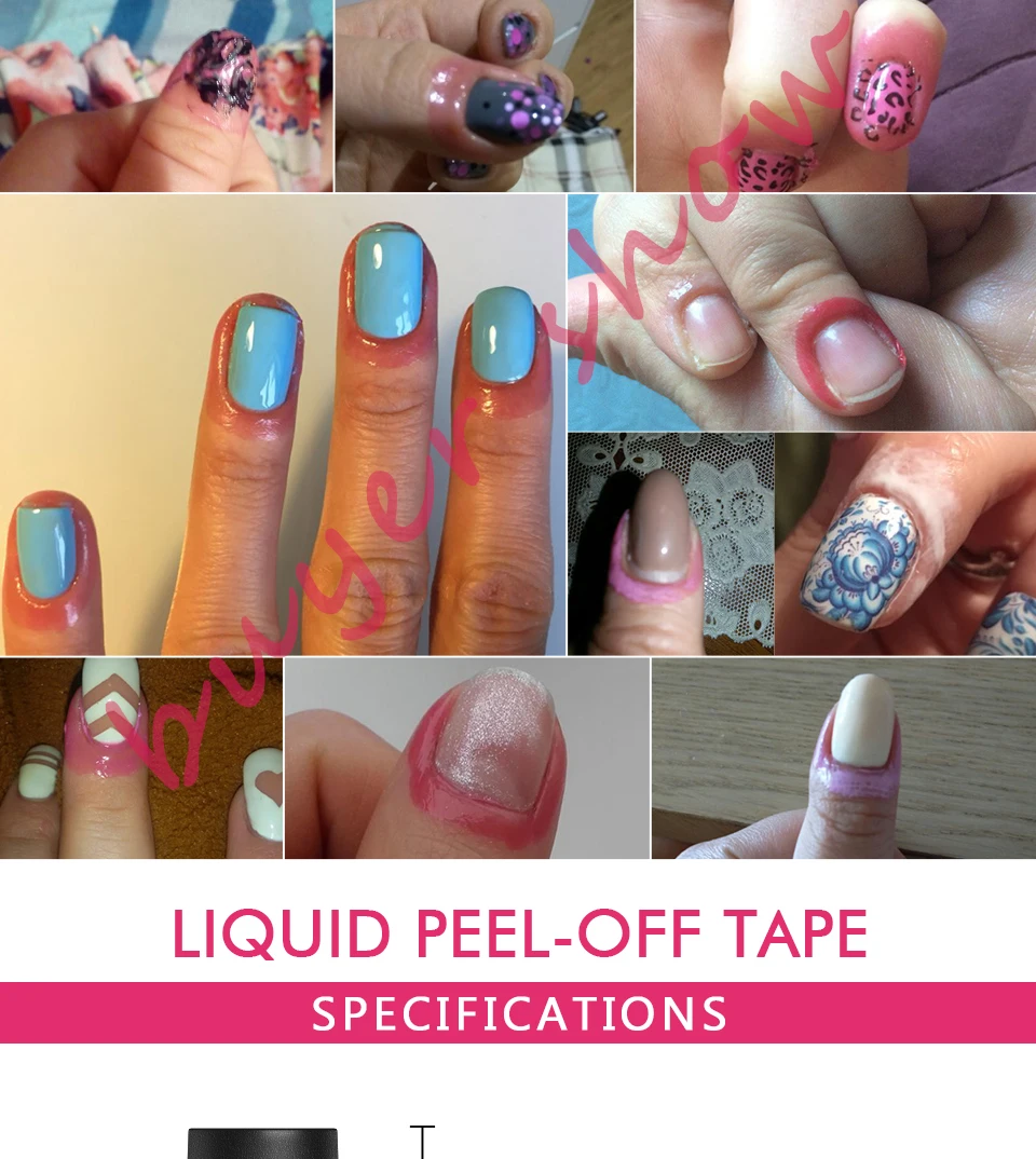 Huration New Peel Off Edge Clean Pink White Liquid Nail Art Gel Polish Easy Remove Base Coat Liquid Tape Polish Manicure Lacquer