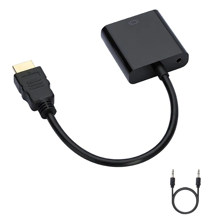 HDMI Мужской к VGA Famale адаптер цифро-аналоговый видео аудио конвертер адаптер 1080P для PS4 ПК ноутбук планшет высокое качество - Color: Audio But No Power