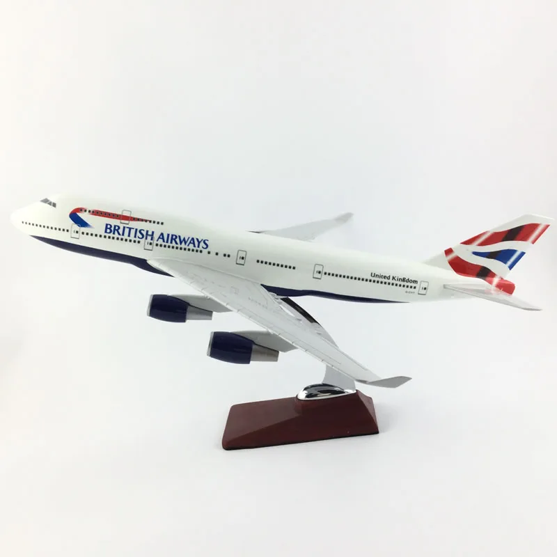 Бесплатная доставка модель самолета BRITISH AIRWAYS 45-47 см 747 Игрушечная подарок на день
