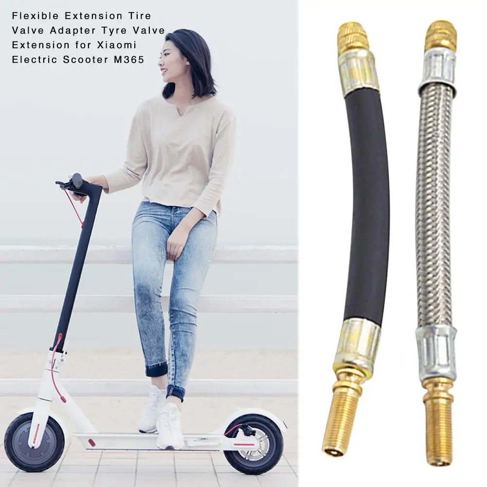 

Rubber Or Stainless Steel Nozzle Flexible Extension Tire Valve Adapter Tyre Valve Extension For Xiaomi Electric Scooter M365