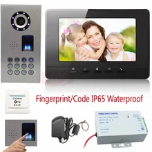 Video intercom Ip65 Waterproof CCD 700lines DH Camera Video Door Phone Intercom Fingerprint Recognition And Password Unlock Kit