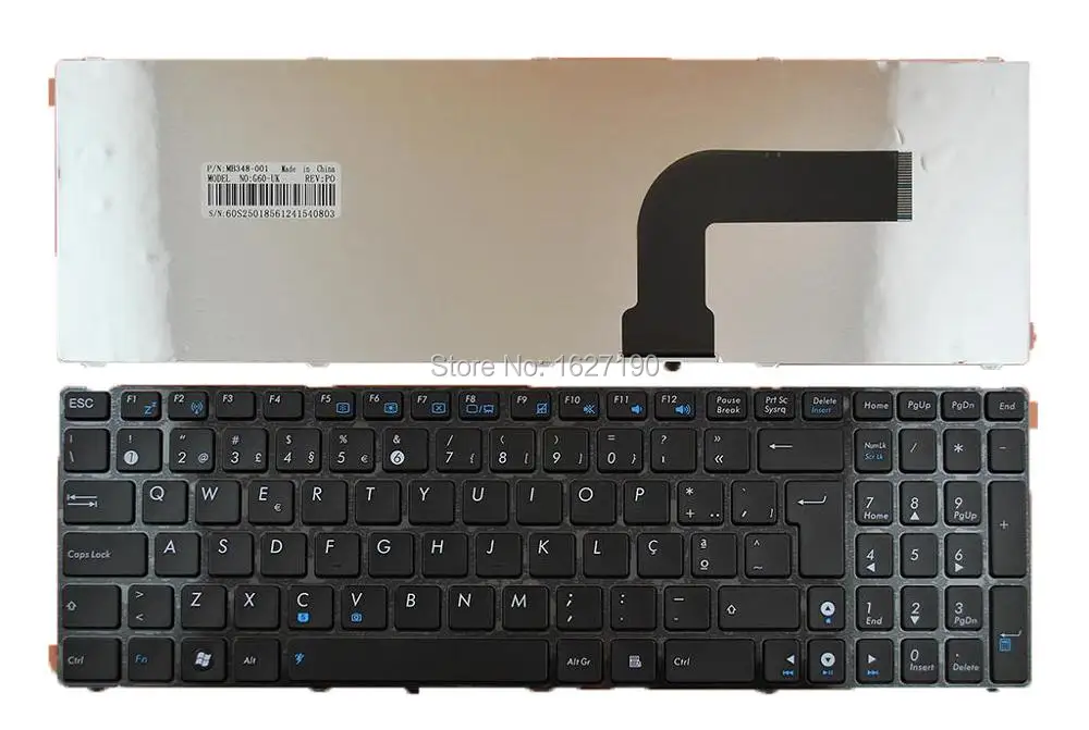 Po португальский клавиатура ноутбук для ASUS G60 глянцевая рамка Черный OEM Ремонт