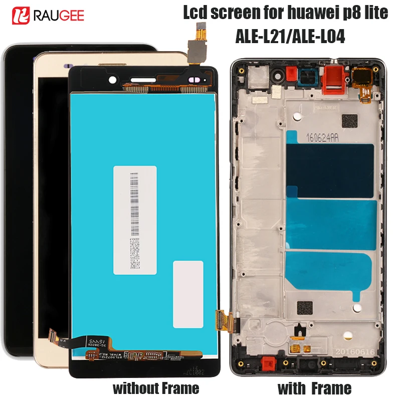 

Display for Huawei Ascend P8 Lite ALE-L04/L21 LCD Display Touch Screen Sensor with Frame for Huawei P8 Lite display tested 5.0