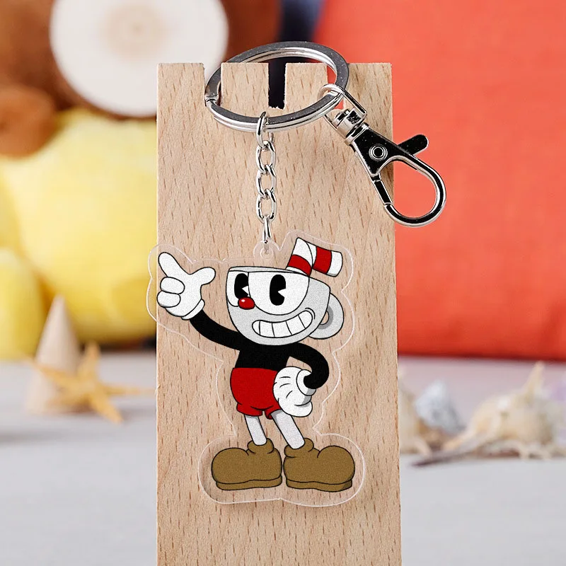 Игра Cuphead брелок чашка голова удача мышь Porte Clef крыса брелок