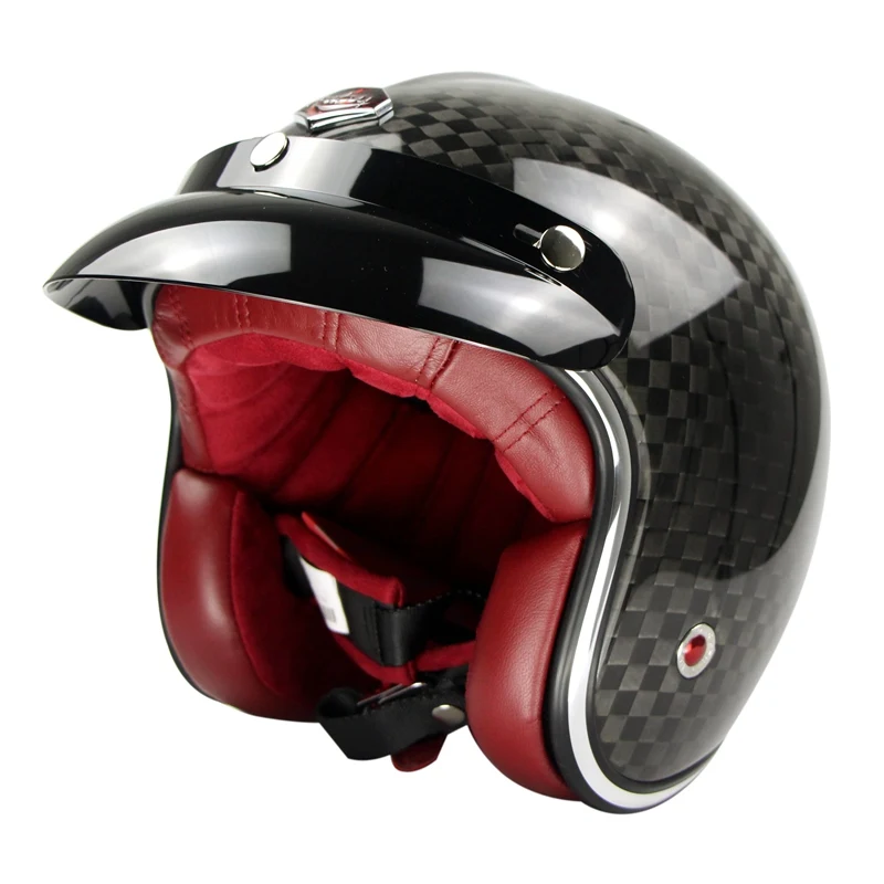 12K Carbon Fiber Genuine Harley Motorcycle Helmet Ruby Pavilion Vintage