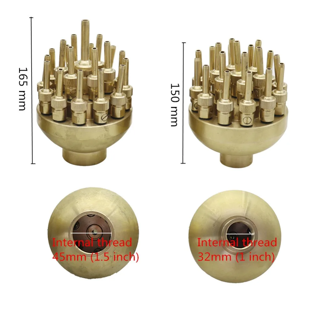 1 шт. латунный Регулируемый трехслойный фейерверк насос фонтана " /1,5" Центр прямой струящийся рассеяния садовые фонтаны