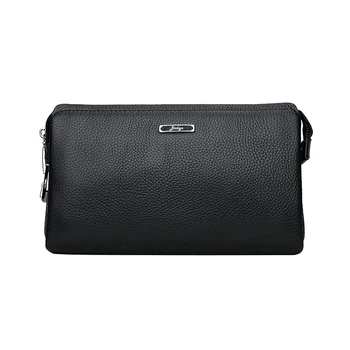 

Black Clutch Money Bags For Men Genuine Leather Men's Wallets Password Safety Zipper Design Male Phone Pack Business Anti-theft