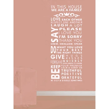 

English " we are a family" waterproof wall sticker-55*128cm,White