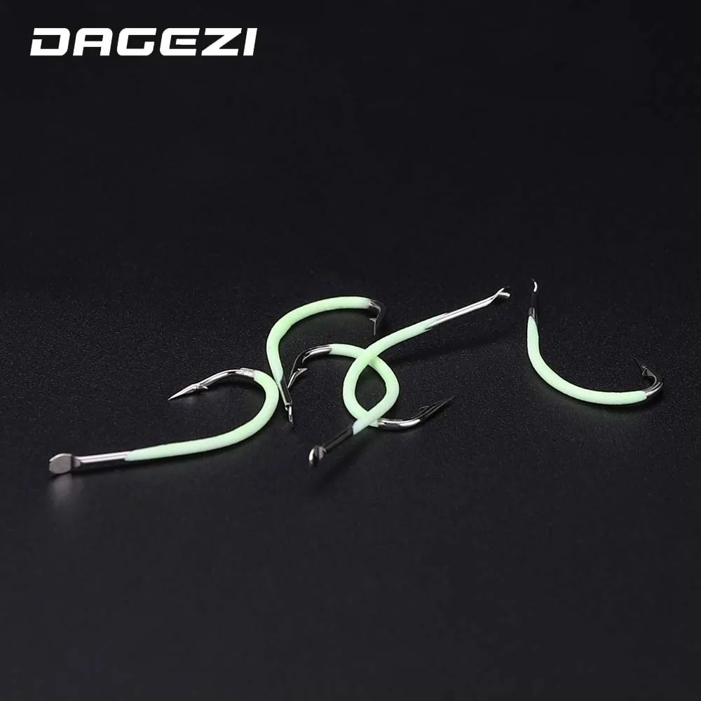 DAGEZI 10Pcs/Lot High Carbon Steel Luminous Fishing Hook #9-#18 Fishhooks Durable Pesca barbed hook Fishing Tackle