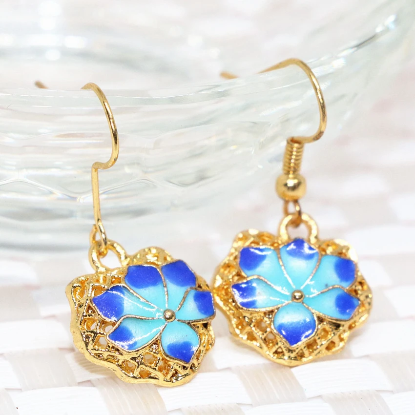 Free shipping wholesale price gold color enamel cloisonne 14*16mm
