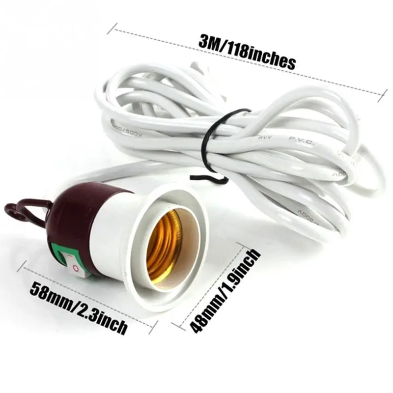 High Quality AC 250V 10A On off Switch E27 Lamp Holder Socket light 2.5m Power Cable Cord US plug High Quality AC 250V 10A On off Switch E27 Lamp Holder Socket light 2.5m Power Cable Cord US plug