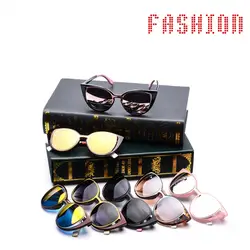 Модные женские солнцезащитные очки «кошачий глаз» Для женщин Брендовая Дизайнерская обувь в ретро-стиле с перфорацией женские