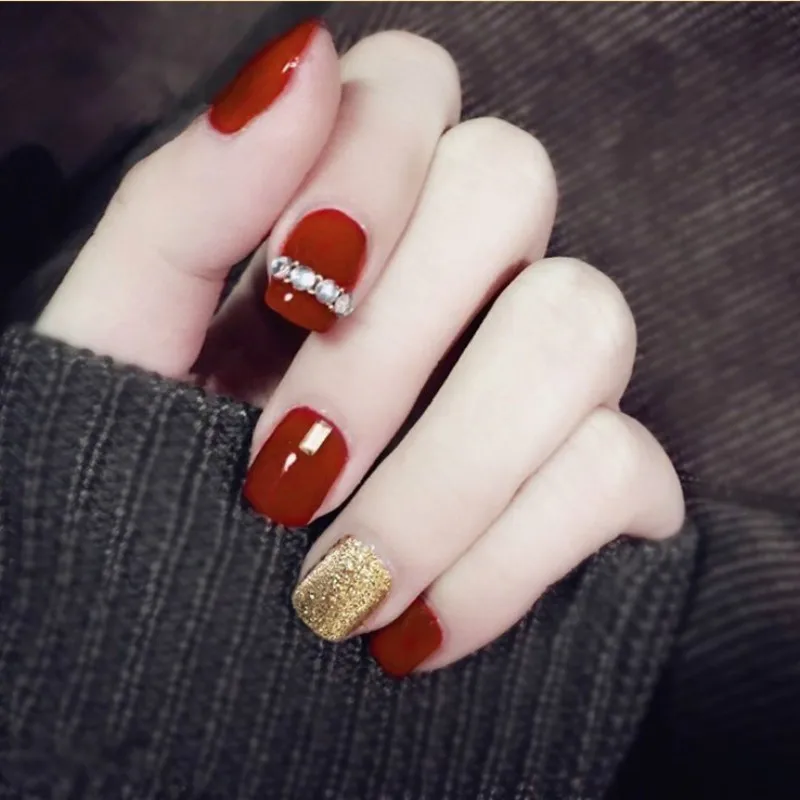 

Detachable Direct Attached Fake Nails Nail Wearable Photo Beginner Patch Cute Finished Set