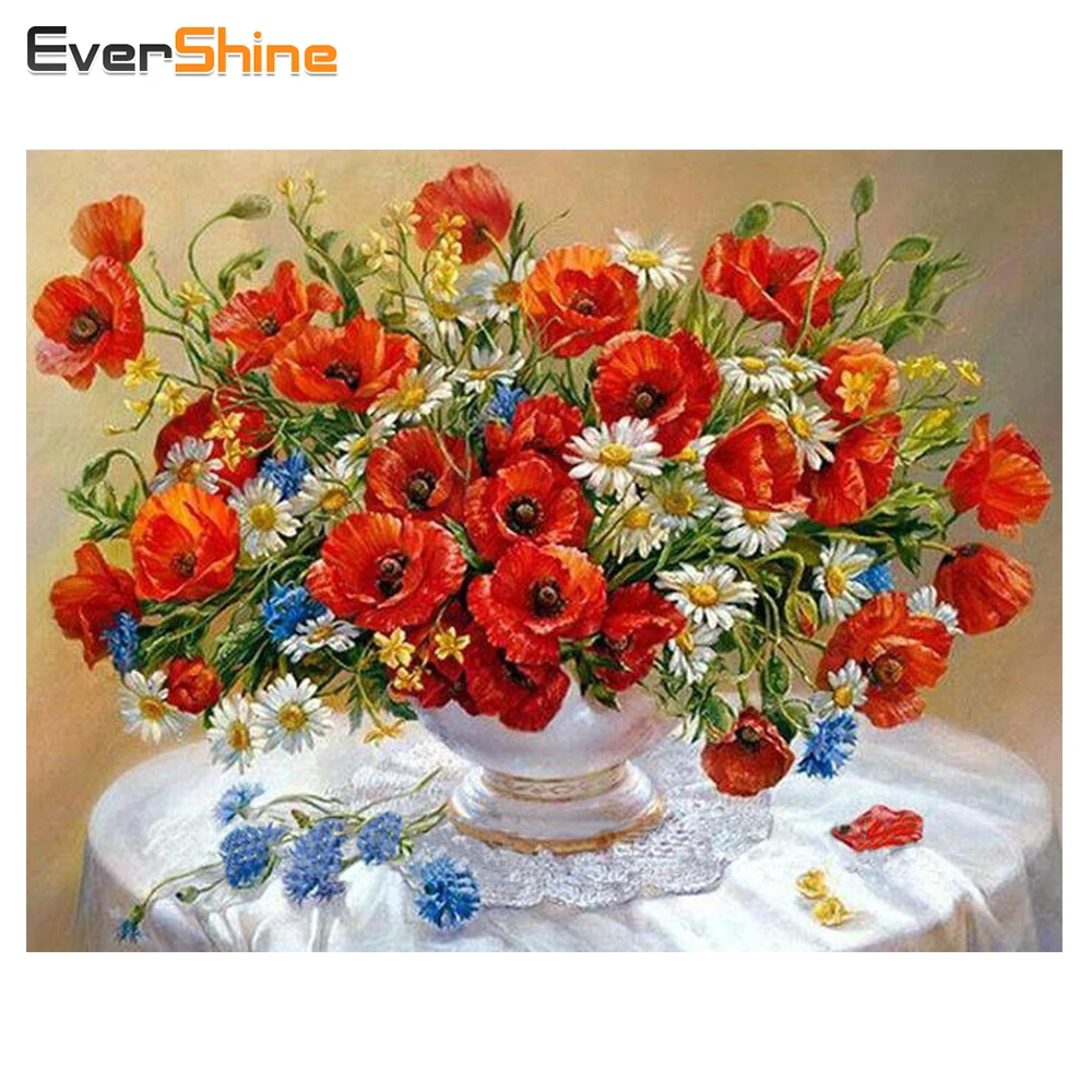 

Diamond Painting Red Floral Room Decoration Needlework Crafts Gifts DIY Diamond Embroidery Paintings Beautiful Flowers Icon