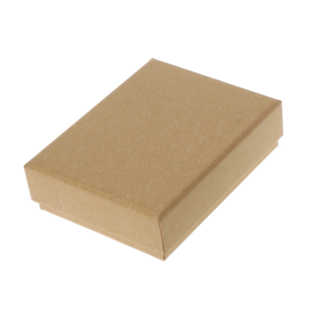 JAVRICK 7x9x3 см квадратная крафт-коробка для ювелирных изделий ожерелья серьги шкатулка для браслетов подарочная упаковка для демонстрации - Цвет: Коричневый