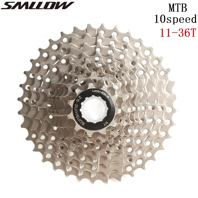 SUNSHIEN-SZ MTB 10s Freewheel 10 скоростная кассета 11-36T Серебристый Стальной маховик для