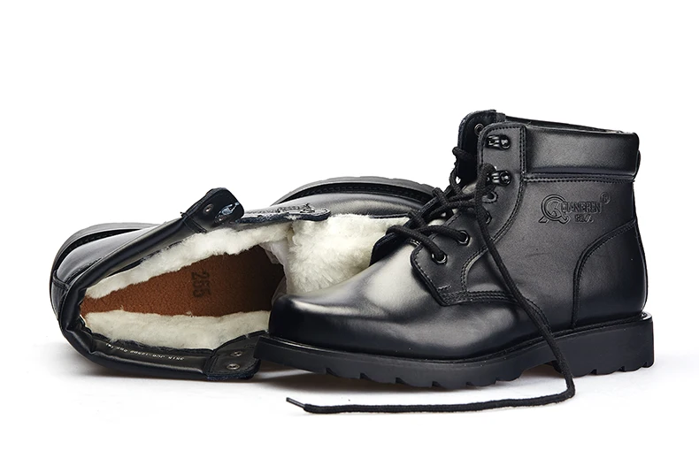 QIANGREN/Военные Брендовые мужские зимние ботинки из натуральной кожи на резиновой подошве; мужские теплые ботинки в армейском стиле; Botas Militar