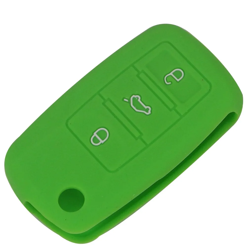 Keyforkess 30 pz/lotto Cassa Chiave Del Silicone Per VW Polo Passat B5 Sedile Golf Jetta Mk6 Tiguan Più Eos Scirocco Coleotteri copertura FOB 15 1DSwarehouse9205