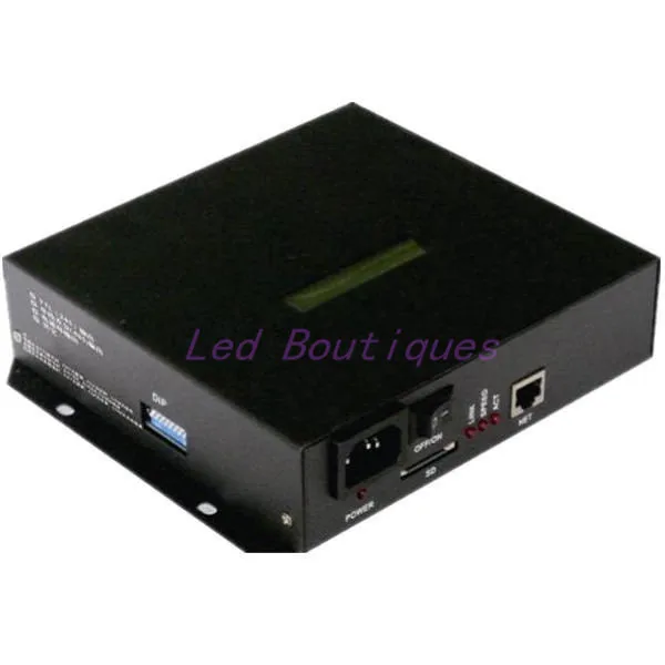 

T-100K T100K 8ports*512pixels,4096pixels online DMX LED Controller Program by PC For WS2812 WS2811 WS2801 Pixels trip DC5-24V