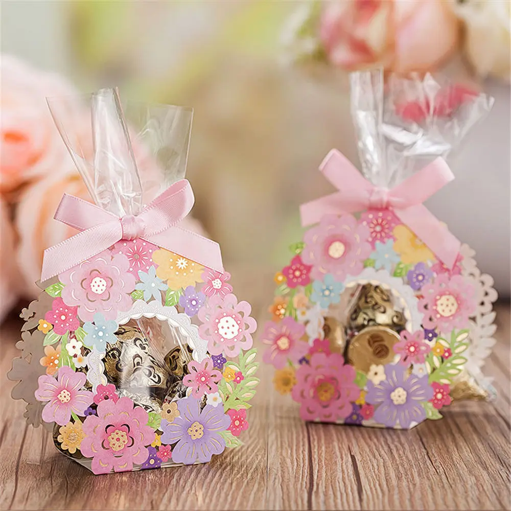 

10 Pcs Creative Lovely Floral Form Candy Box Wedding Favour Party Event Gift Hot