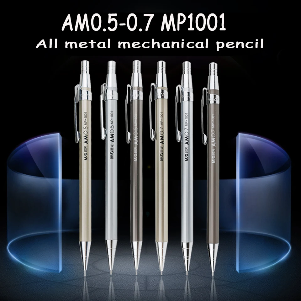 

High Quality Full Metal M&G Mechanical Pencil 0.5~0.7mm For Professional Painting And Writing School Supplies Send 2 Refills