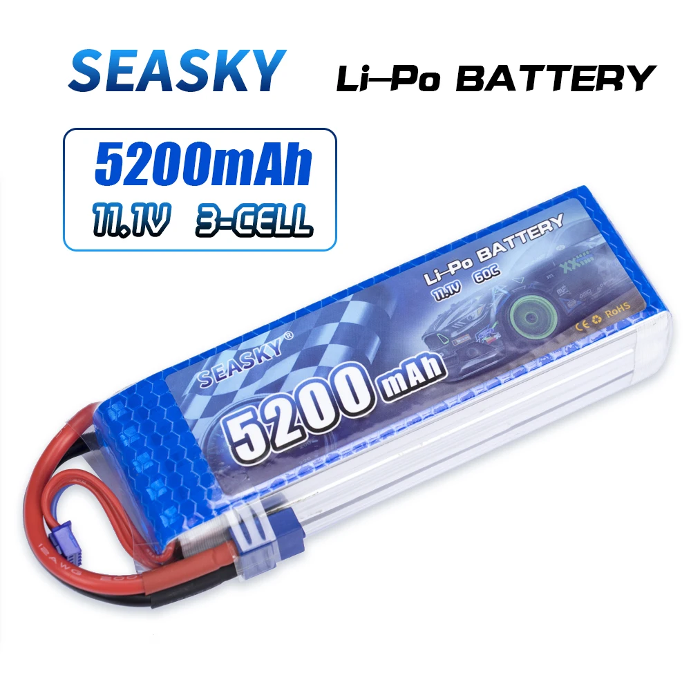 

SEASKY 11.1V 5200mAh 3S 60C-120C LiPo Battery with XT60 T Plug for RC DJI F450 Quadcopter RC Helicopter Airplane Hobby Drone FPV