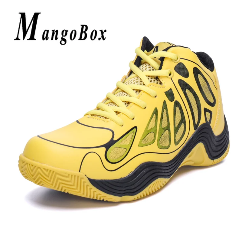 Male Basketball Sneakers Yellow Red Training Shoes Comfortable Sport Shoes Basketball Men Hard-Wearing Wearable Gym Shoes Men