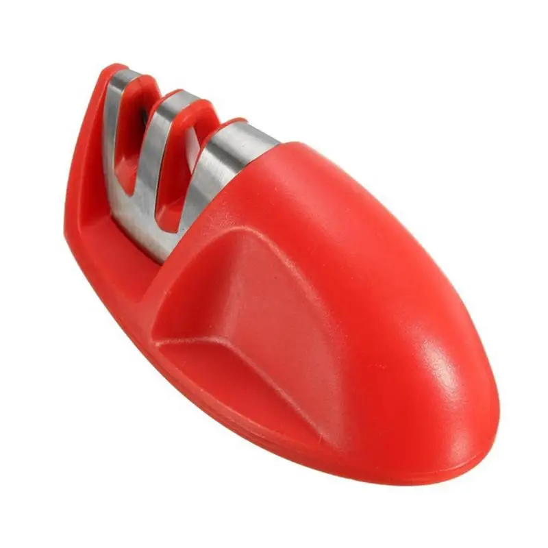 Новая Профессиональная точилка для ножей Алмазная Вольфрамовая сталь карбид керамический нож заточка для кухни инструменты красный цвет Быстрая - Цвет: Красный