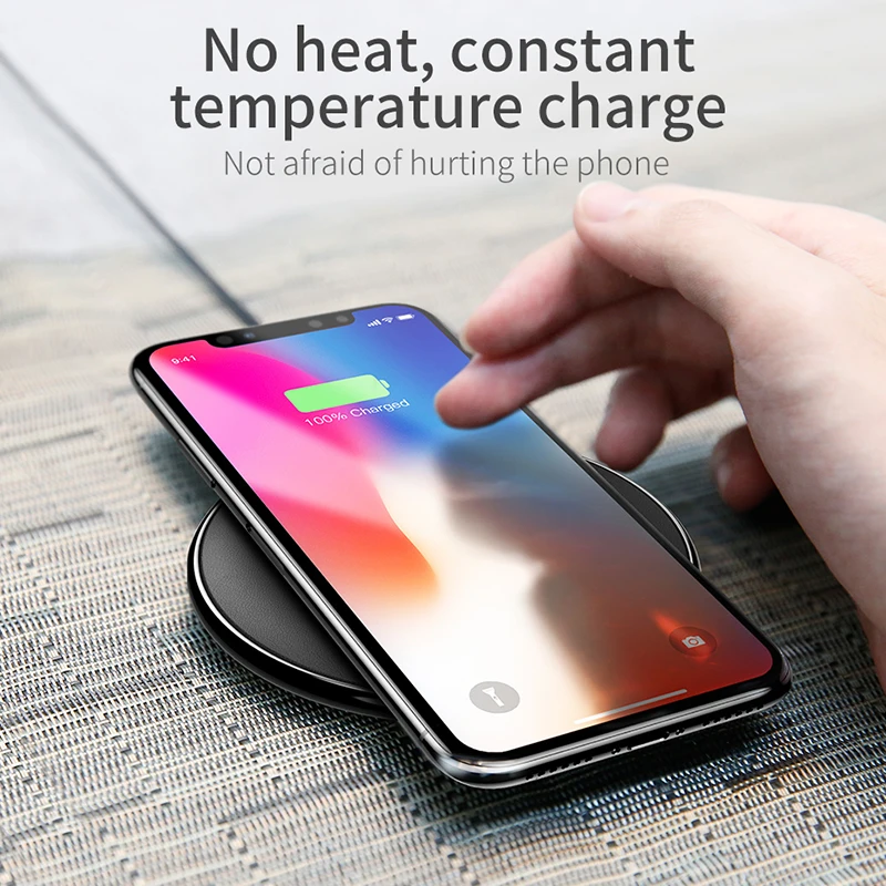  Baseus Qi Drahtlose Ladegerät Pad Für iPhone X XS Max XR 10 W Schnelle Ladegerät Wireless Charging 