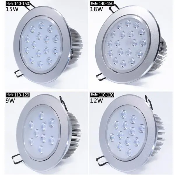 

3W 5W 7W 9W 12W 15W 18W 85V-265V LED Downlight Recessed Ceiling lamp Panel light Spot Bulb + Driver For Indoor lighting