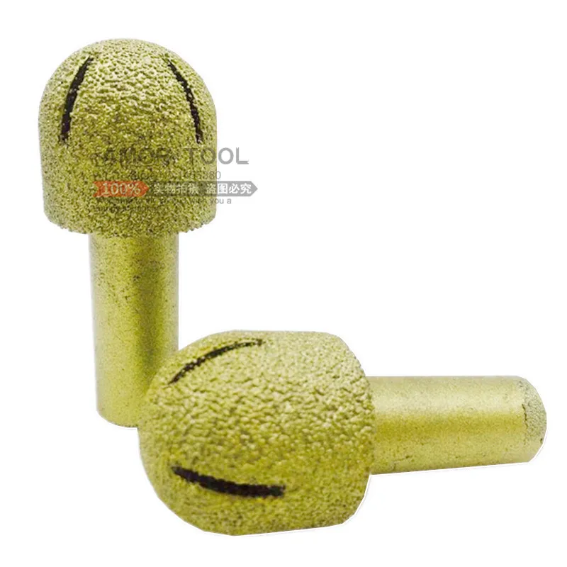 

2 pcs vacuum brazed diamond profiles polishing grinding head R12 12.7mm shank electrical rotary tools polished diamond burs