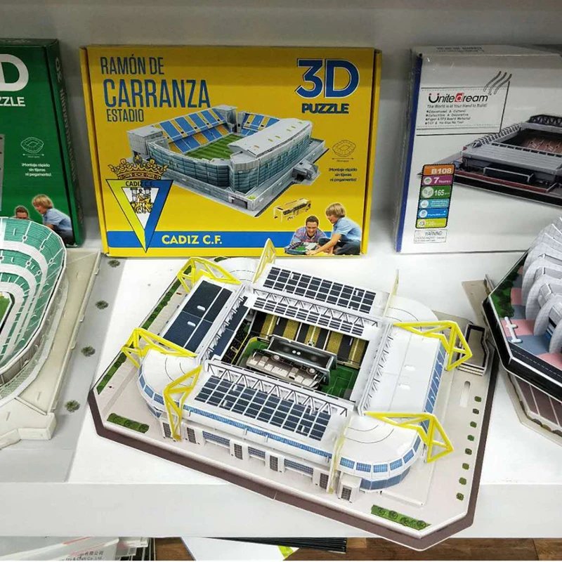 Классические модели паззлов немецкий сигнал Iduna Park Schwarz-Gelb футбольная игра стадионы DIY кирпичные игрушки масштабные наборы бумага конкурс