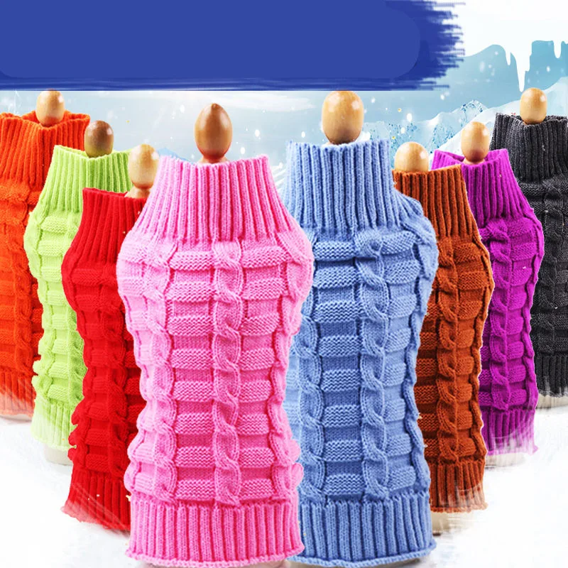 

New Winter Wool Dog Sweater Simple Twisted Rope Elasticity Knitting Sweater for Medium Dog Clothes Pets Supplies Pet Sweater