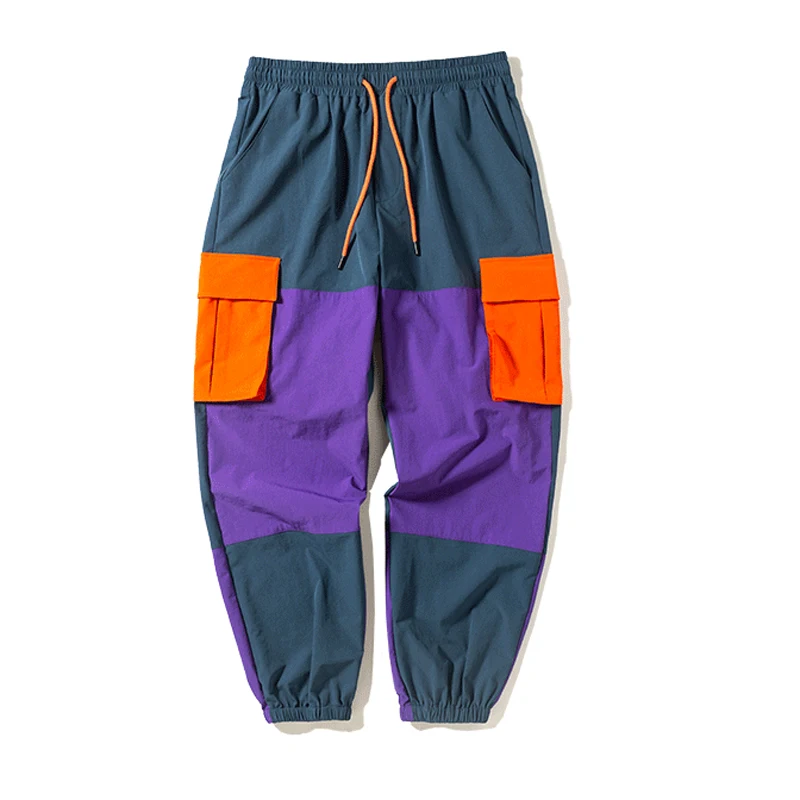 VFIVEUNFOUR/Цветные лоскутные шаровары с карманами, свободные штаны, Новое поступление, штаны в стиле хип-хоп, штаны для бега с эластичной резинкой на талии