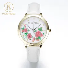 Relojes Mujer Miss Keke 3d Clay Cute Spring Flower Rose Gold Watches Women Fashion Relogio Feminino