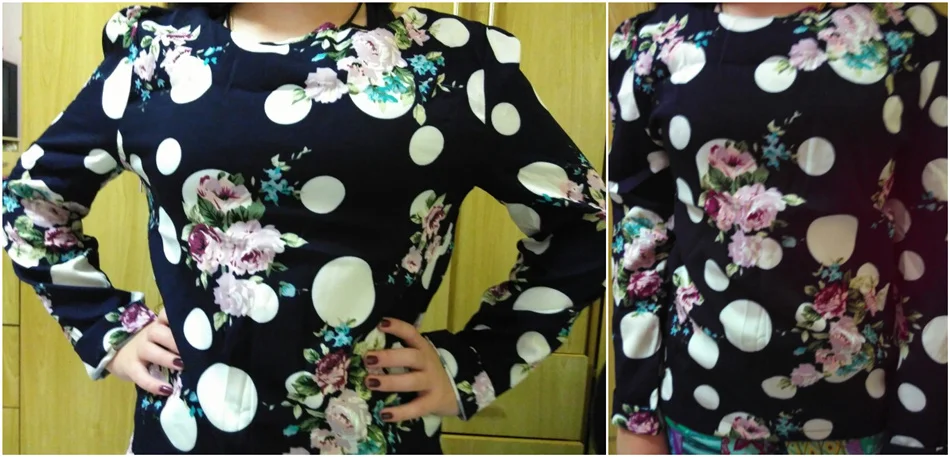 BerylBella, женские блузки,, весна-лето, женские шифоновые рубашки, милая узкая блузка в горошек, длинный рукав, Blusas Femininas, женские топы